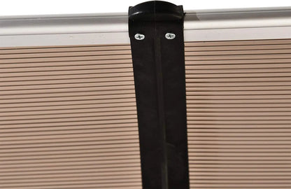 marquise de porte blanche 270x100cm transparent en polycarbonate