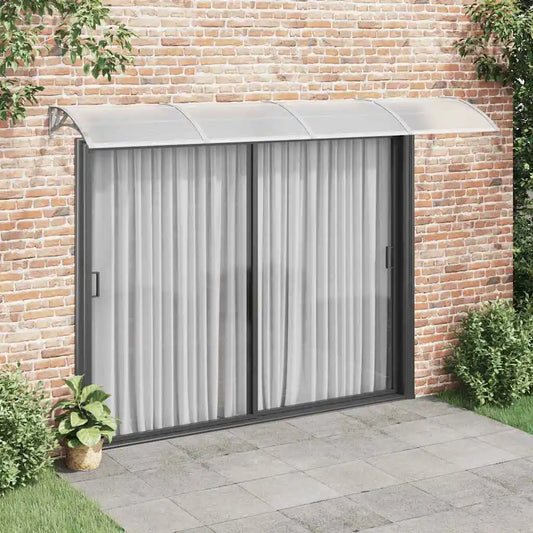 auvent de porte xxl 350x75cm transparent en polycarbonate