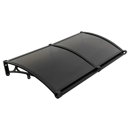 auvent de porte d'entrée 120 x 60 cm noir en polycarbonate