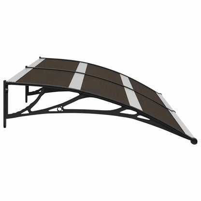 auvent de porte exterieur 200x75cm transparent marron en polycarbonate