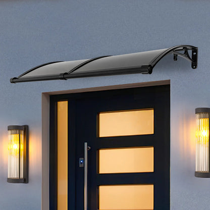 auvent de porte d'entrée 120 x 60 cm noir en polycarbonate