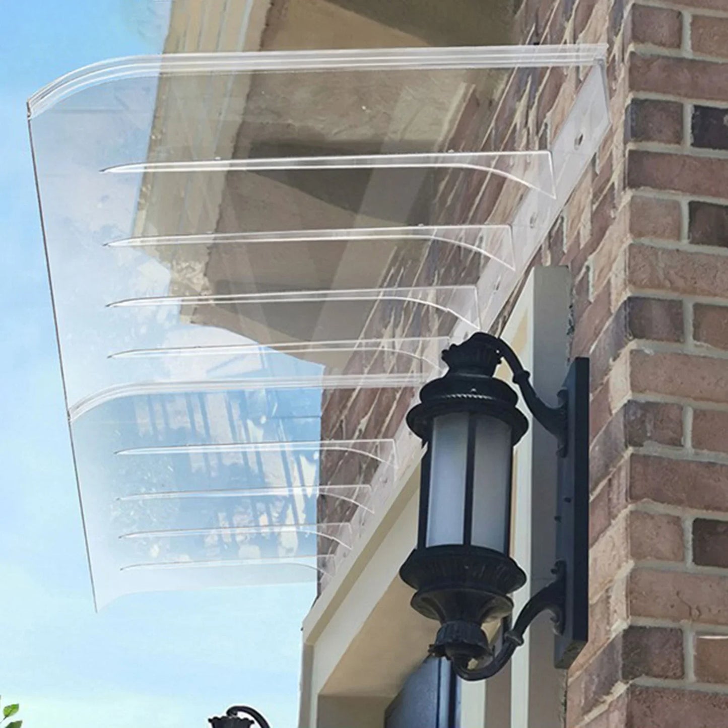 abri de porte marquise 40x40cm transparent en polycarbonate