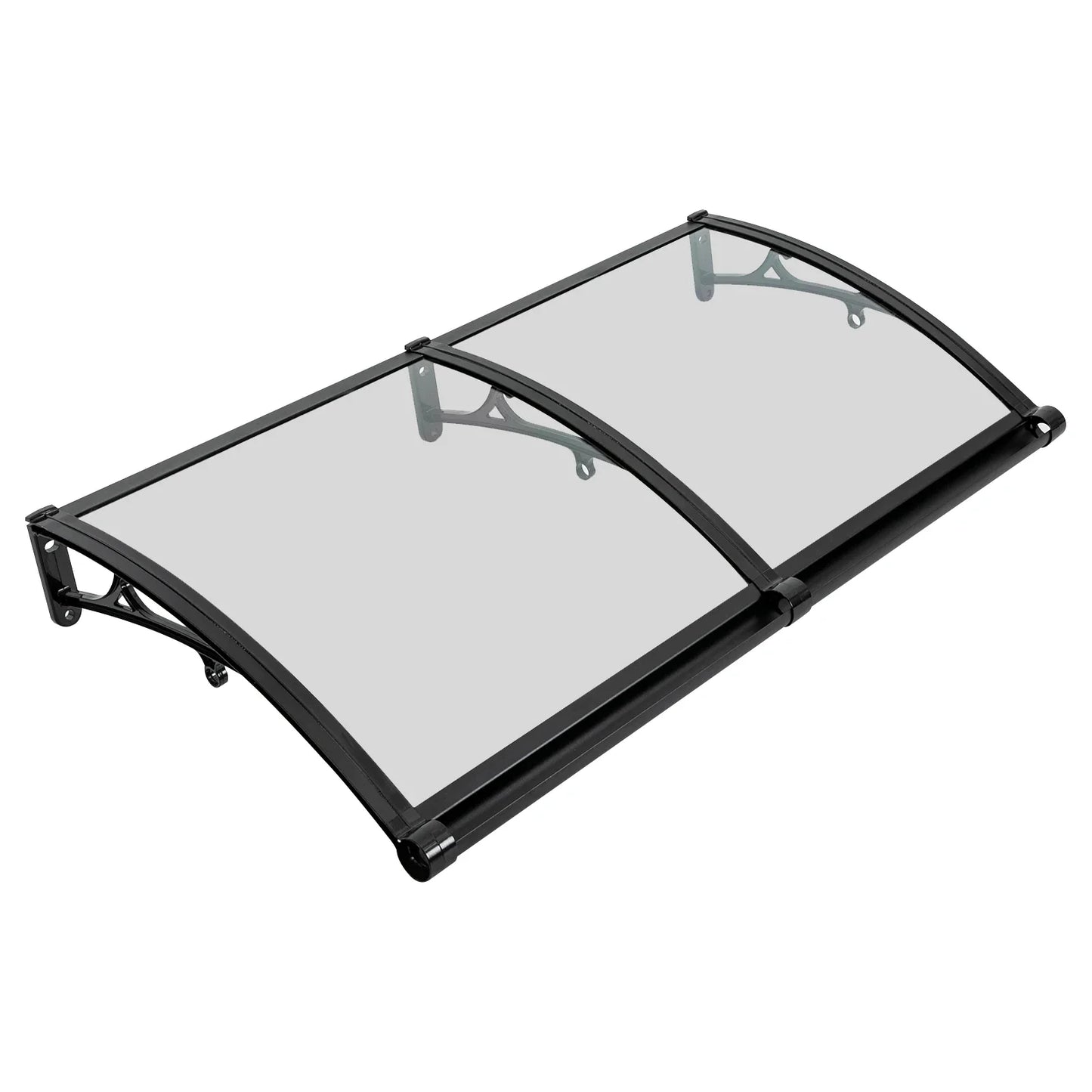 auvent de porte d'entrée 120 x 60 cm noir en polycarbonate