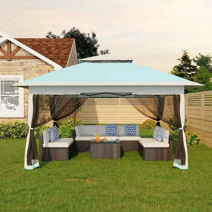 tonnelle de jardin portable 3x3M - réglable moustiquaire intégrée