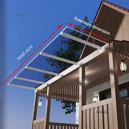 marquise pour porte de garage 300x100cm