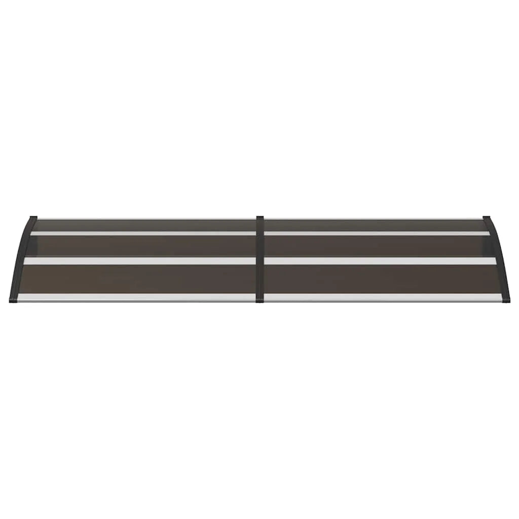 auvent de porte exterieur 200x75cm transparent marron en polycarbonate