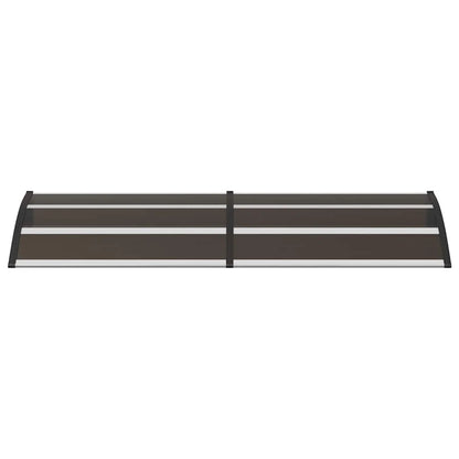 auvent de porte exterieur 200x75cm transparent marron en polycarbonate