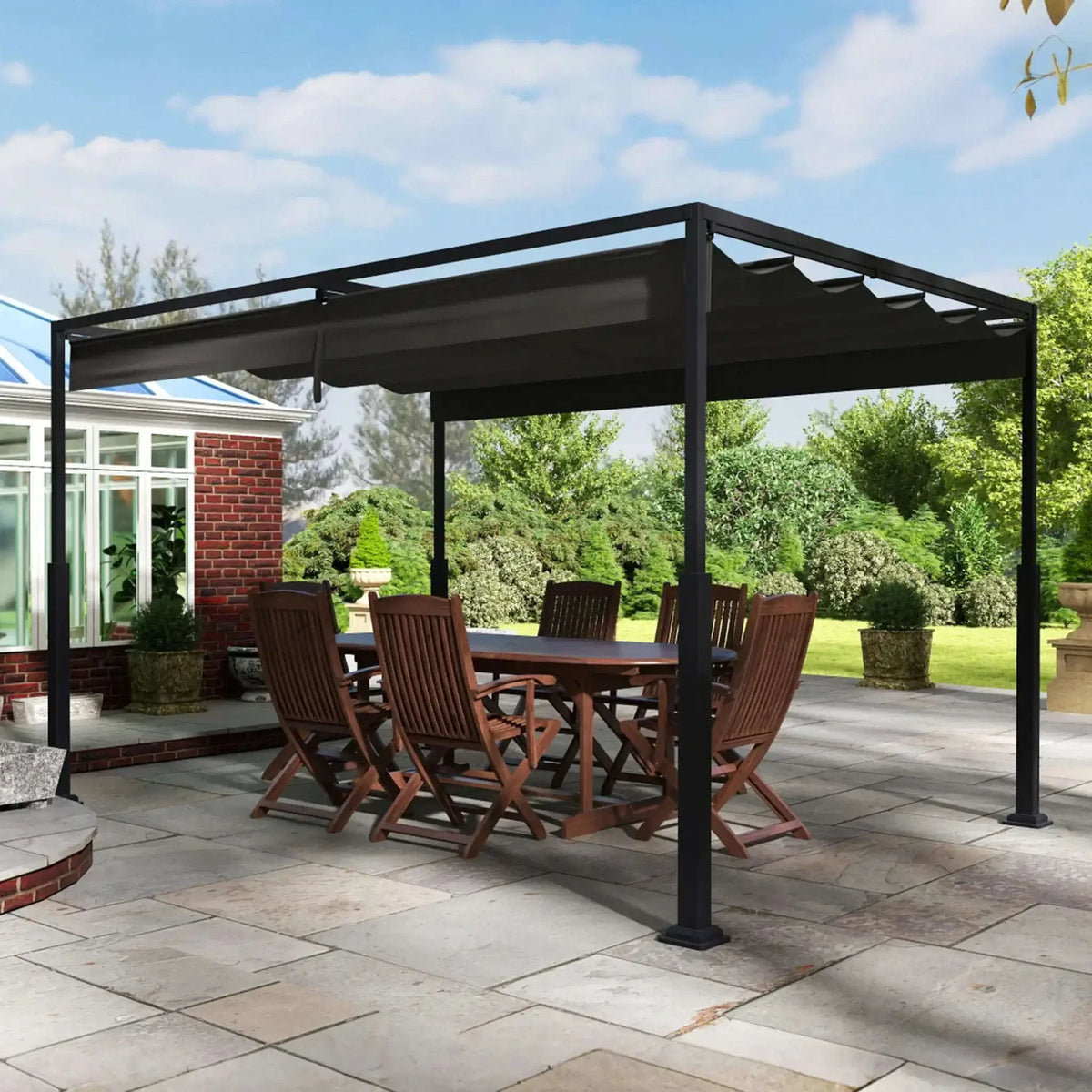 Pergola autoportante Beige en Acier 300x225cm 9.0 m²