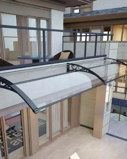 marquise de porte ancienne 160x80cm transparent en polycarbonate