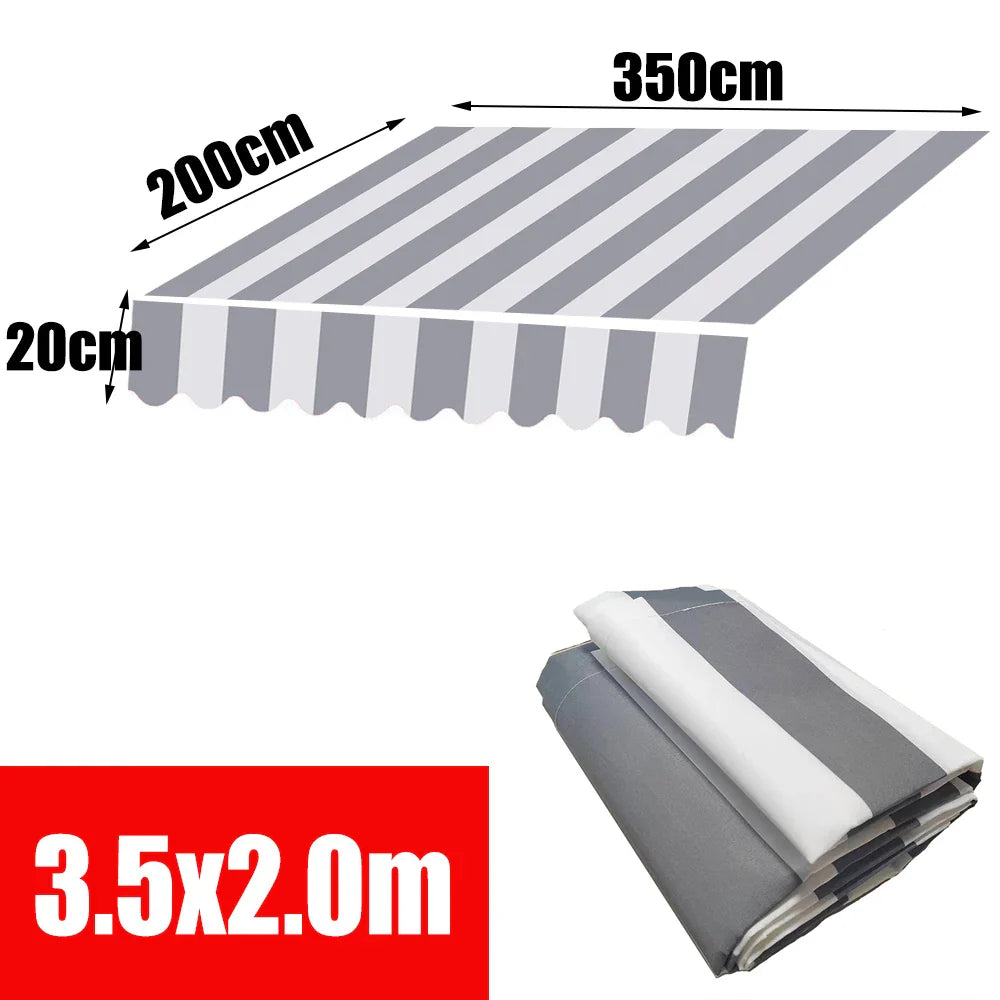 auvent pour balcon noir et blanc imperméable 200 à 400x120cm