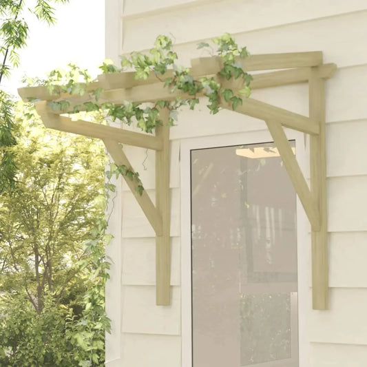 auvent de porte bois, marquise de porte en bois 100x80cm