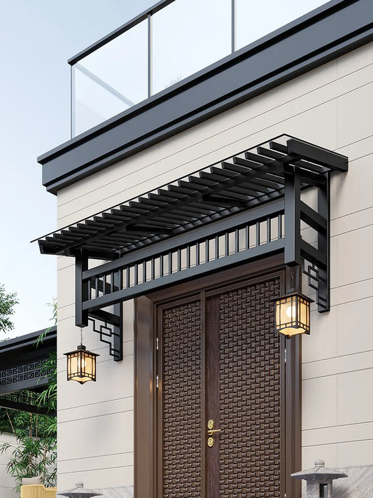 marquise de porte d'entrée en aluminium 200x70cm