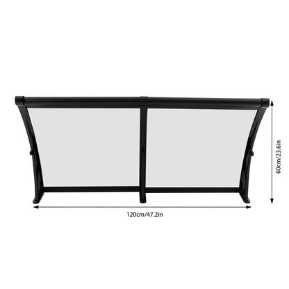 auvent de porte d'entrée 120 x 60 cm noir en polycarbonate