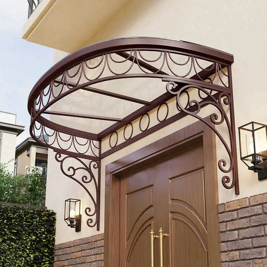 auvent de porte d'entrée en fer forgé 100x70cm
