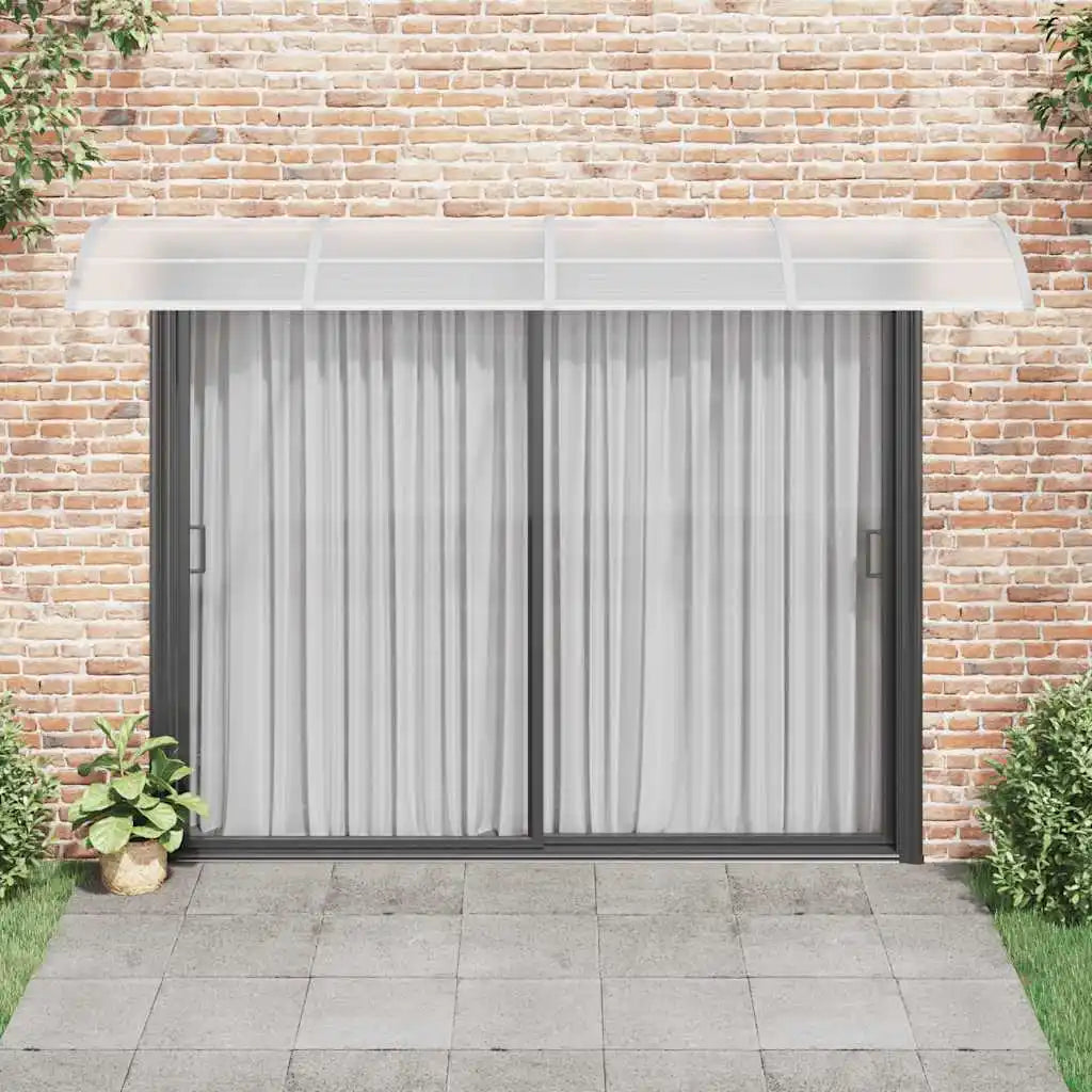 auvent de porte xxl 350x75cm transparent en polycarbonate