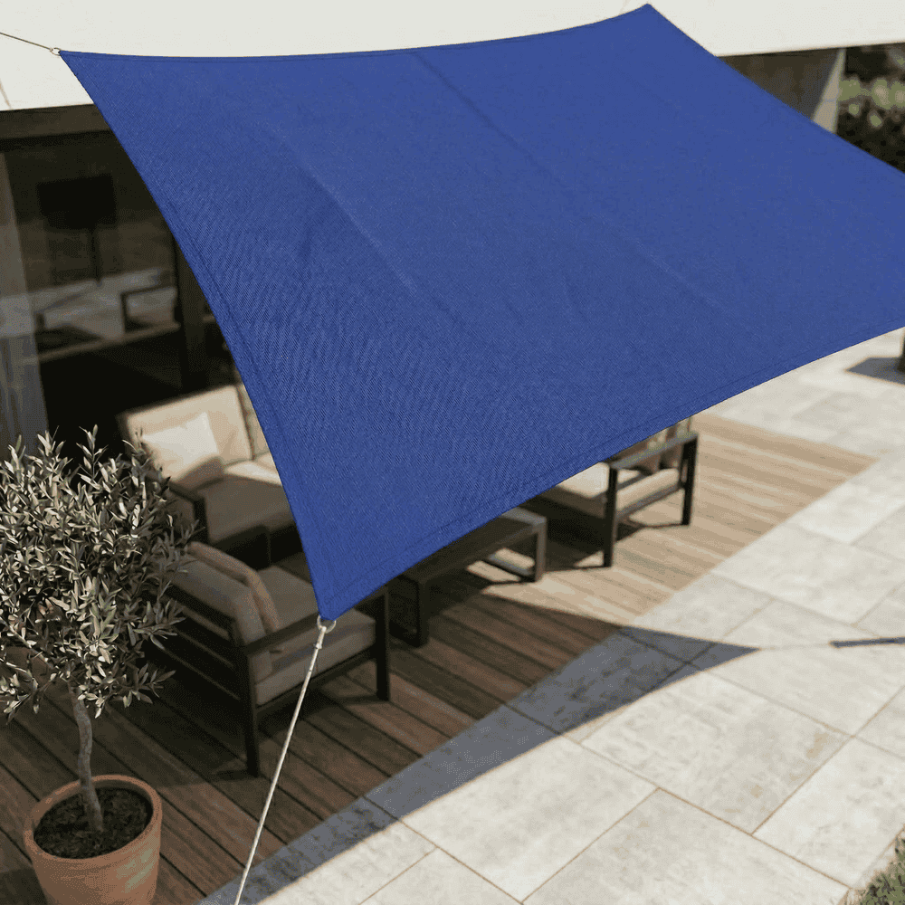 Voile d'ombrage rectangulaire bleu