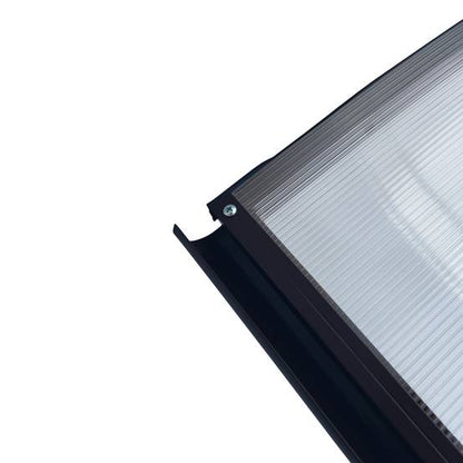 marquise porte d'entrée moderne  ALU anthracite ARCUS 158x90 polycarbonate cellulaire anthracite.