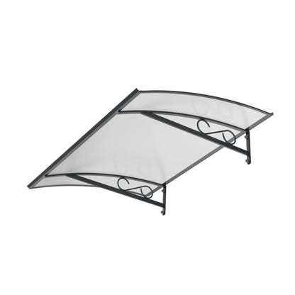 marquise porte d'entrée moderne ALU anthracite Piaf 150x90 Paris, panneau cellulaire en polycarbonate