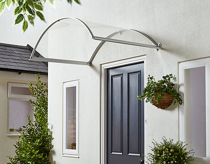 marquise sur porte 160 x 90 cm - Verre Polycarbonate Transparent