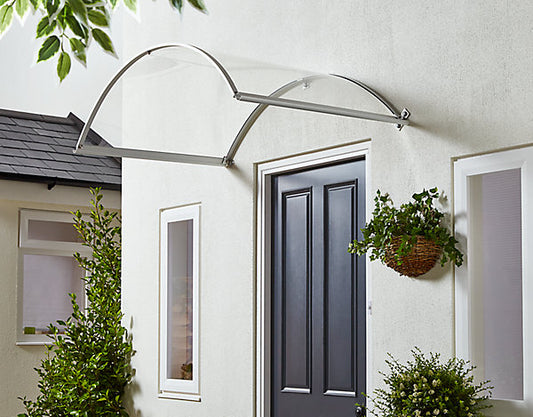 marquise sur porte 160 x 90 cm - Verre Polycarbonate Transparent