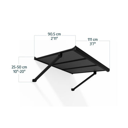 marquise aluminium moderne 111x90 cm
