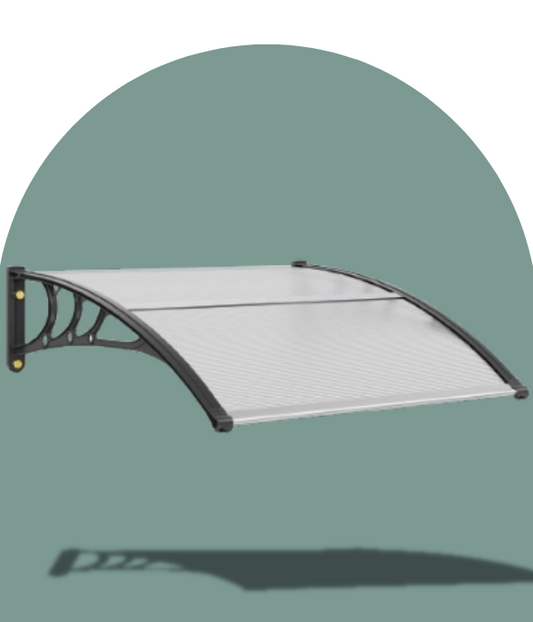 auvent marquise de porte 40x40cm transparent en polycarbonate