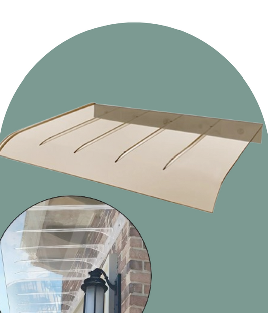 auvents marquise de porte 40x40cm marron brun en polycarbonate