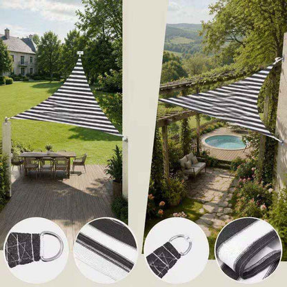 Toile d'ombrage triangulaire noir et blanc