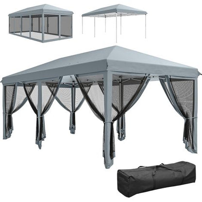 Tonnelle Pliante Pop-up 6 x 3 m moustiquaires amovibles