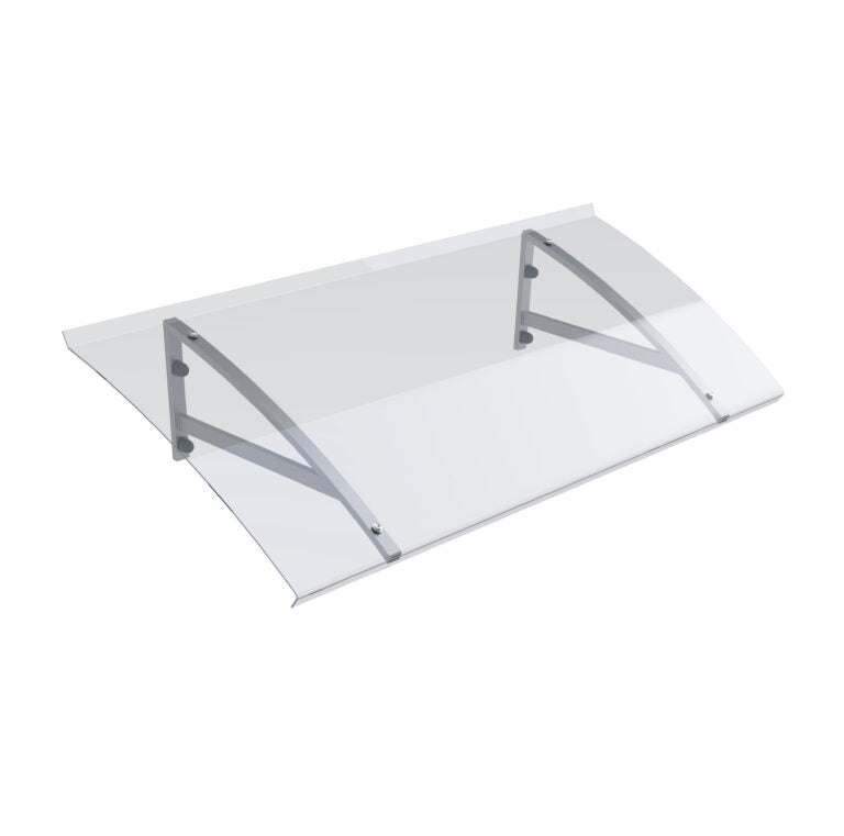 marquise moderne alu Arct anthracite bleu 102x44, polycarbonate solide