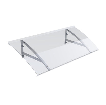 marquise moderne alu Arct anthracite bleu 102x44, polycarbonate solide