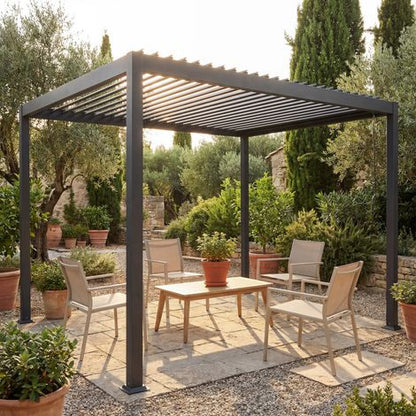 Pergola bioclimatique aluminium 4x3 m pergola jardin terrasse lames orientables