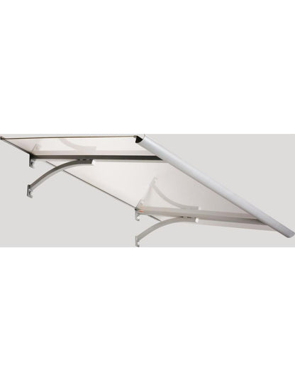 marquise de porte d'entrée STARK gris ondulé, 160x100x30cm 6mm polycarbonate