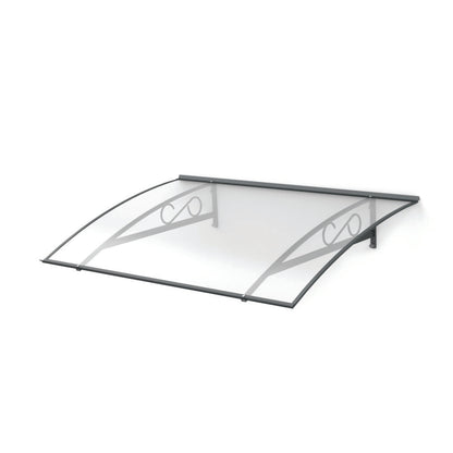 marquise porte d'entrée moderne ALU anthracite Piaf 150x90 Paris, panneau cellulaire en polycarbonate