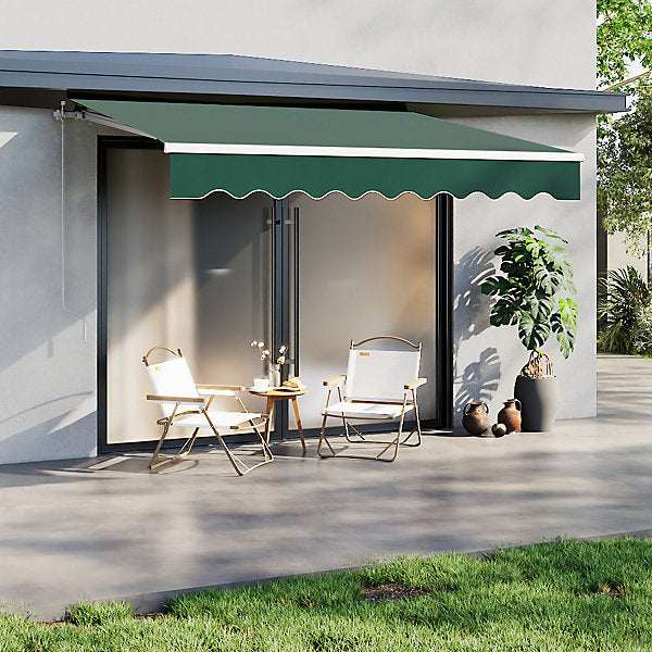 store banne manuel sans coffre rétractable 300x250CM Angle Ajustable - Vert