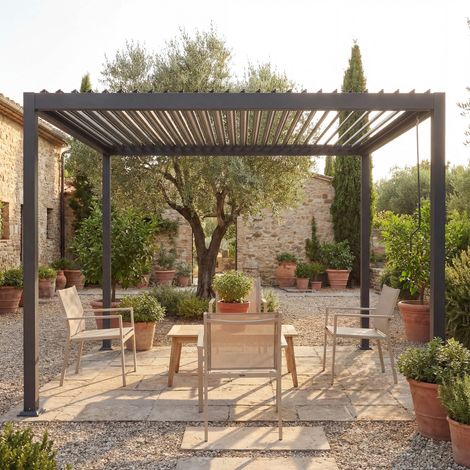 Pergola bioclimatique aluminium 4x3 m pergola jardin terrasse lames orientables