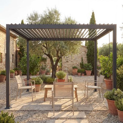 Pergola bioclimatique aluminium 4x3 m pergola jardin terrasse lames orientables