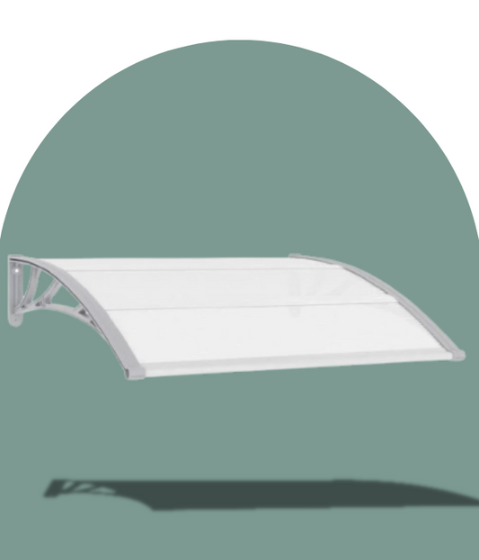 dessus de porte marquise 120x100cm transparent en polycarbonate