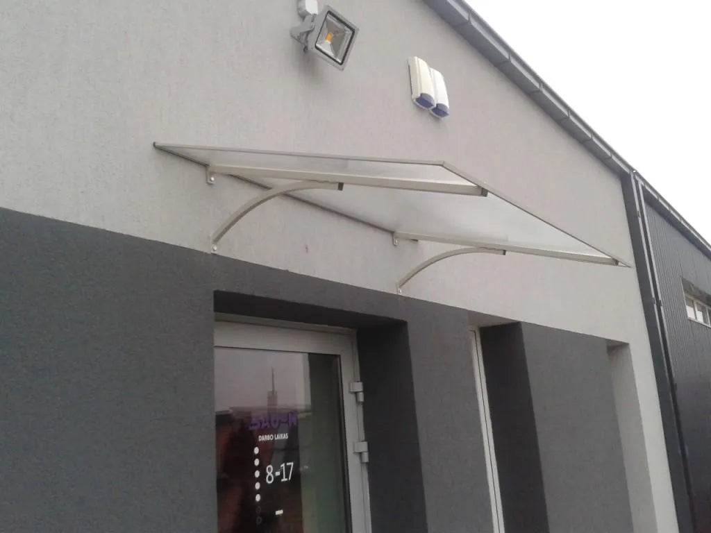 marquise auvent 160x100x30cm STARK gris 6mm polycarbonate