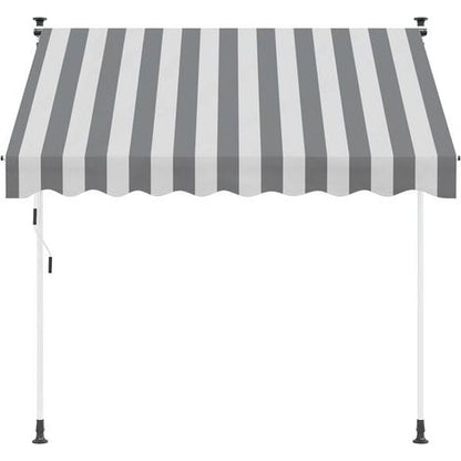 auvent toile terrasse 200x120cm noir et blanc en tissu waterproof