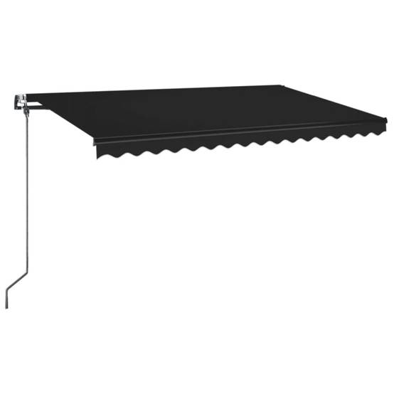 store banne manuel 5x3 m rétractable manuel avec  LED Anthracite