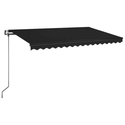 store banne manuel 5x3 m rétractable manuel avec  LED Anthracite