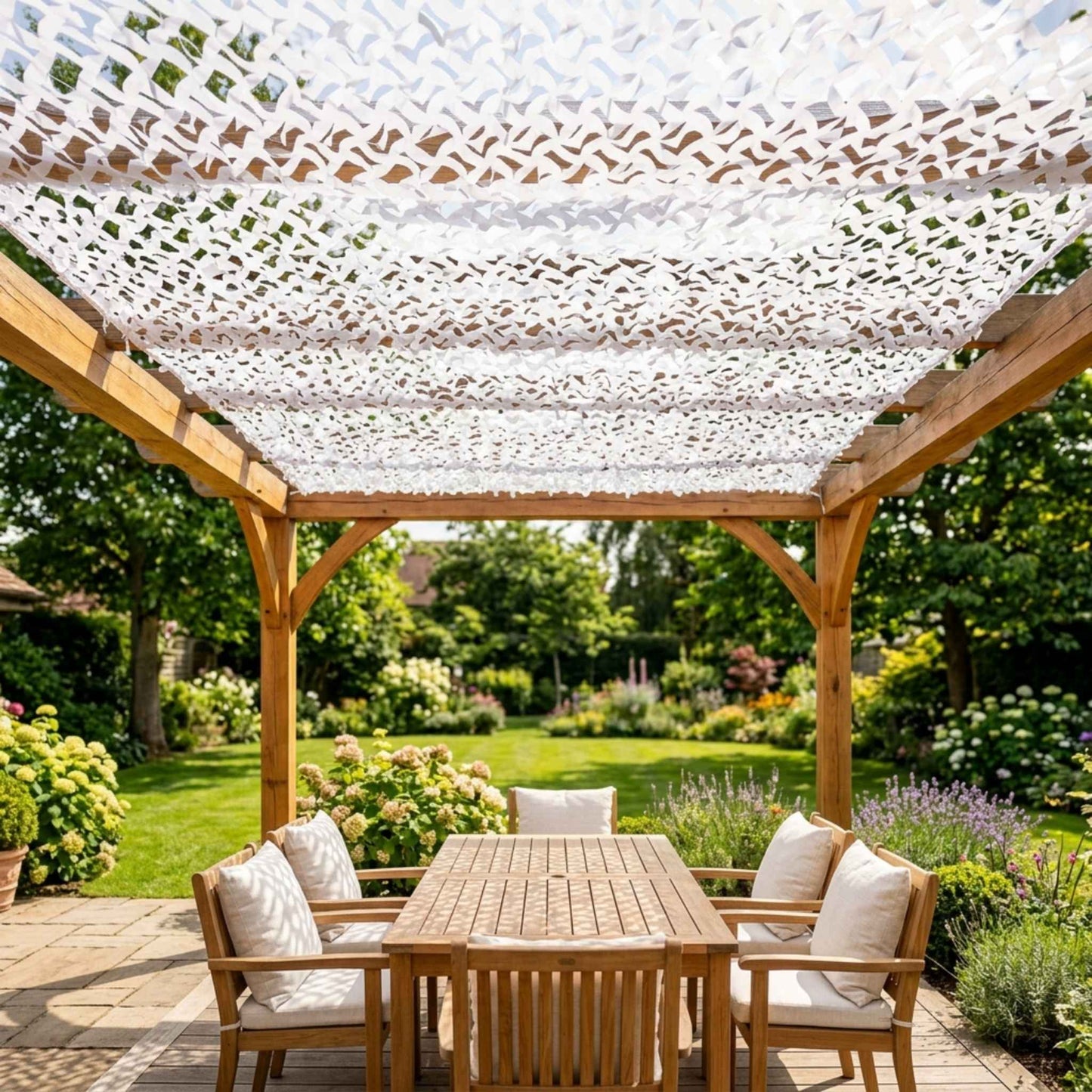 Toile d'ombrage Camouflage Blanc Décoratif Anti-UV