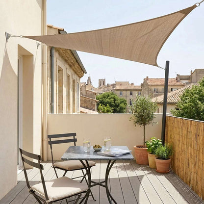 Voile d'ombrage triangulaire marron taupe