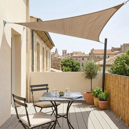 Voile d'ombrage triangulaire marron taupe