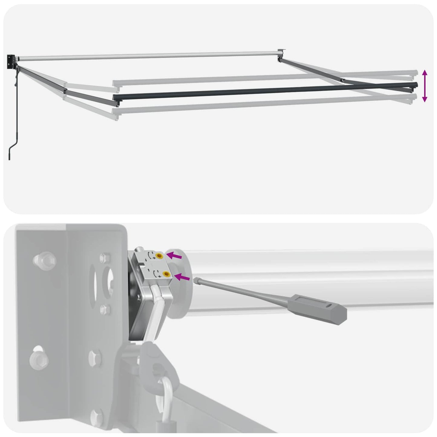 store banne 5x3 manuel Rétractable Vert et blanc