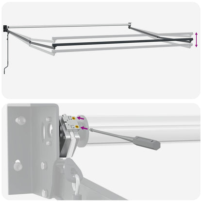 store banne 5x3 manuel Rétractable Vert et blanc