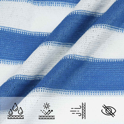 Voile d'ombrage rectangulaire bleu et blanc