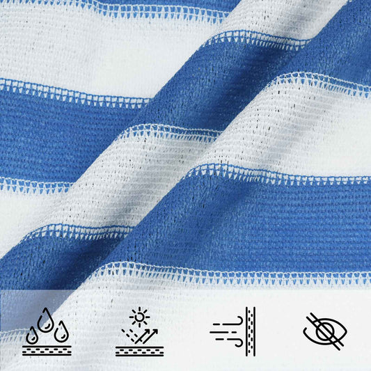Voile d'ombrage rectangulaire bleu et blanc