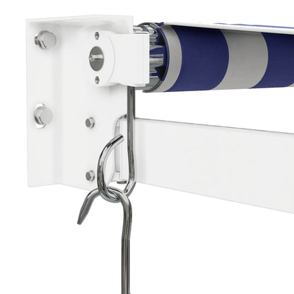 store banne sans coffre 300 x 250 cm manuel Rétractable Bleu et Blanc